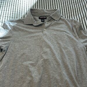Heathered Grey/white Kirkland Polo